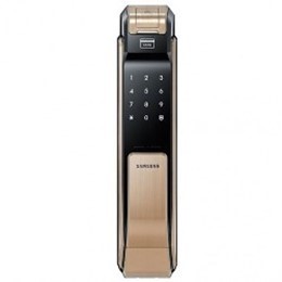 Khóa vân tay, mã số, thẻ từ Samsung SHS-P718 Gold 